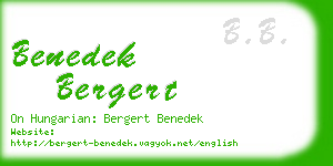 benedek bergert business card